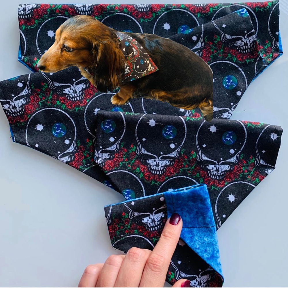 Grateful Dead Dog Bandanna (fits through collar)